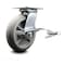 Service Caster 8 Inch Thermoplastic Rubber Caster with Roller Bearing and Brake/Swivel Lock SCC SCC-35S820-TPRRD-SLB-BSL - alternate 1